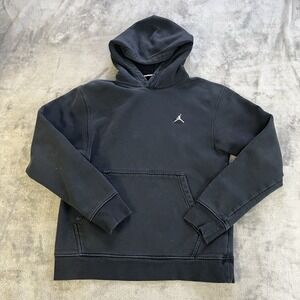 Jordan Brooklyn Fleece Pullover Black White Hoodie Men's S